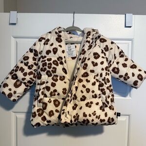 GAP Kids Leopard Print Puffer Jacket